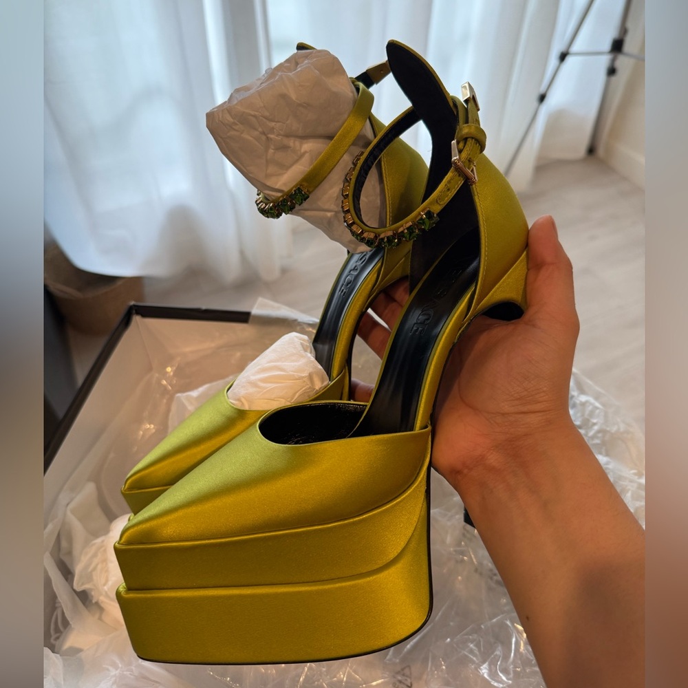 Versace Lime Green Platform Heels
